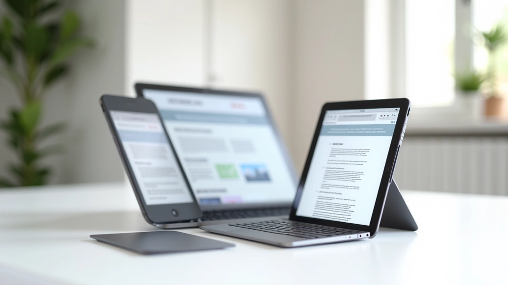 Un laptop e uno smartphone affiancati su una scrivania, entrambi mostrano la stessa pagina web che si adatta perfettamente ai due formati