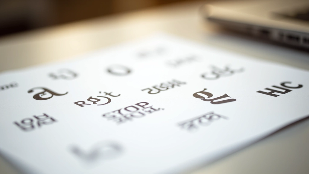 Campioni di font tipografici professionali mostrati su carta, con diverse dimensioni e pesi di carattere disposte in modo ordinato